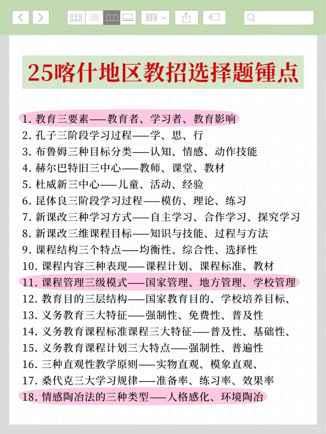 7.19喀什地区教招，简答题我压，年年压仲