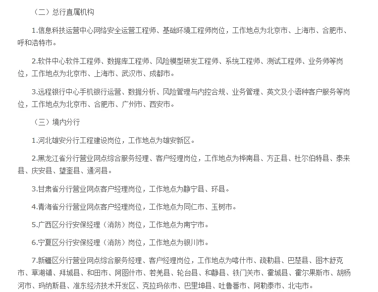 2025年中国银行社会招聘公告（247人）