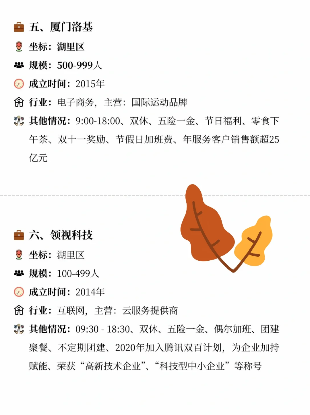 厦门中小规模双休神仙公司合集