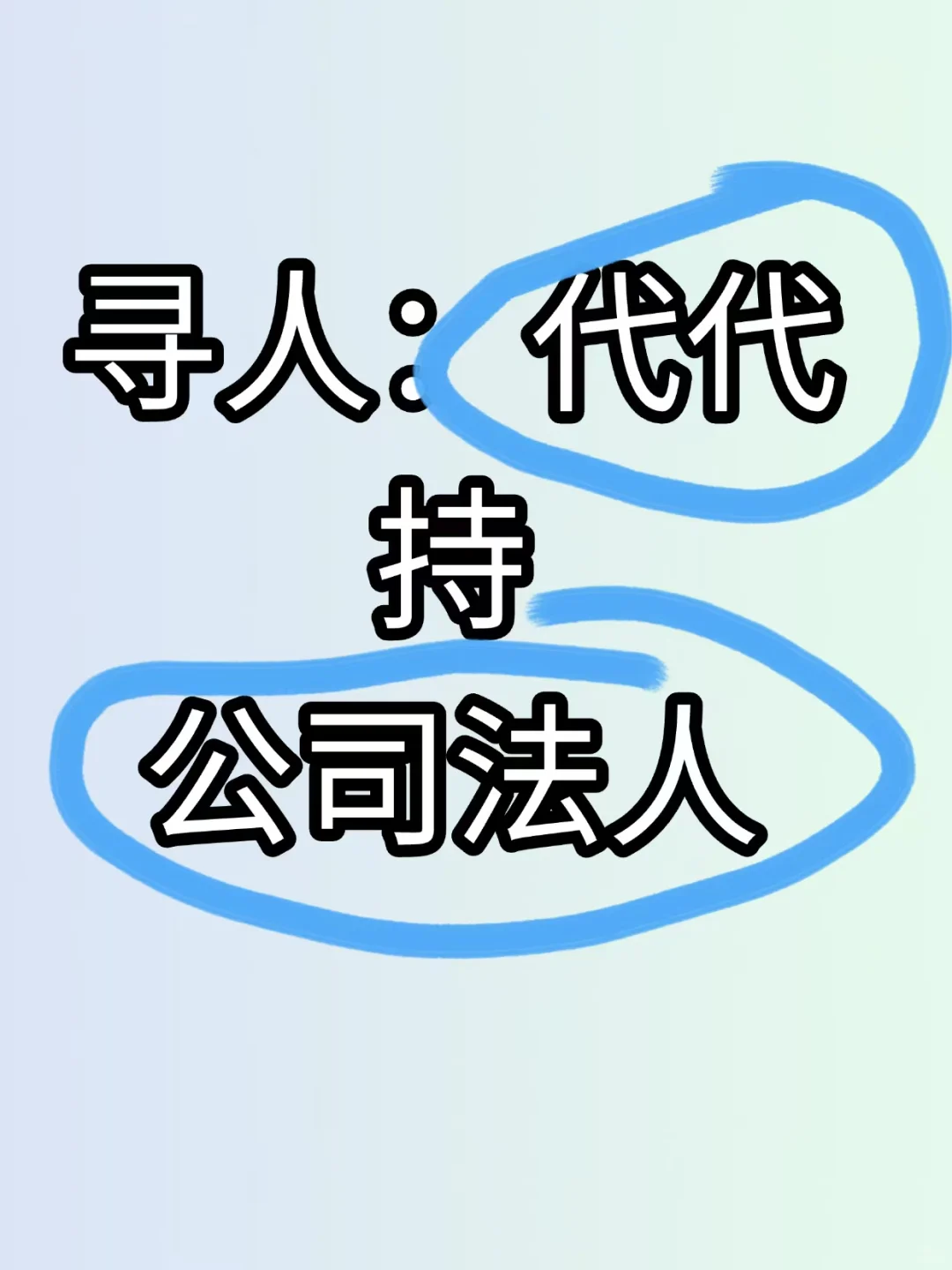 寻人担任公司法定代表人 代持法人
