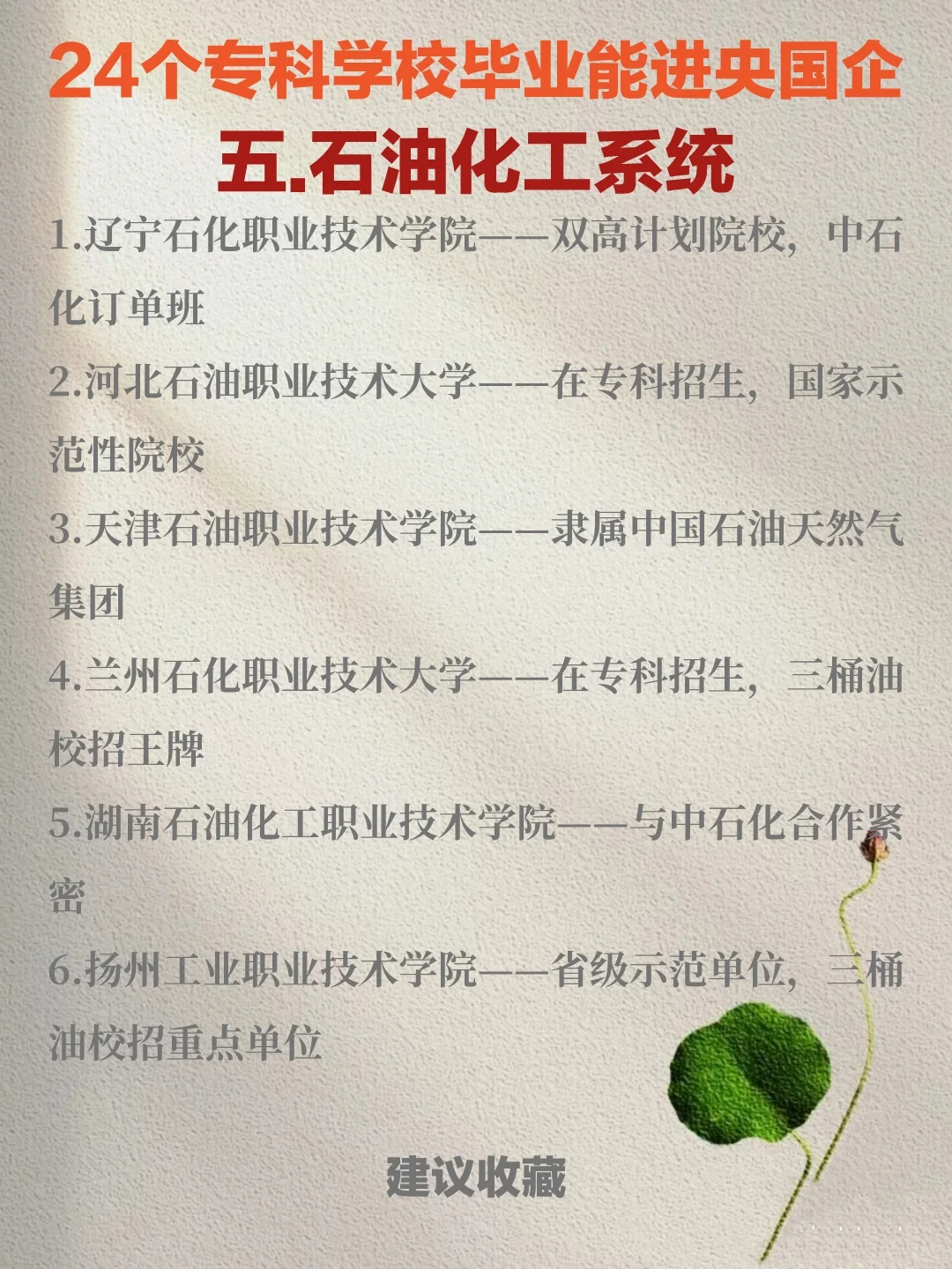 专科能进央国企的24个院校！