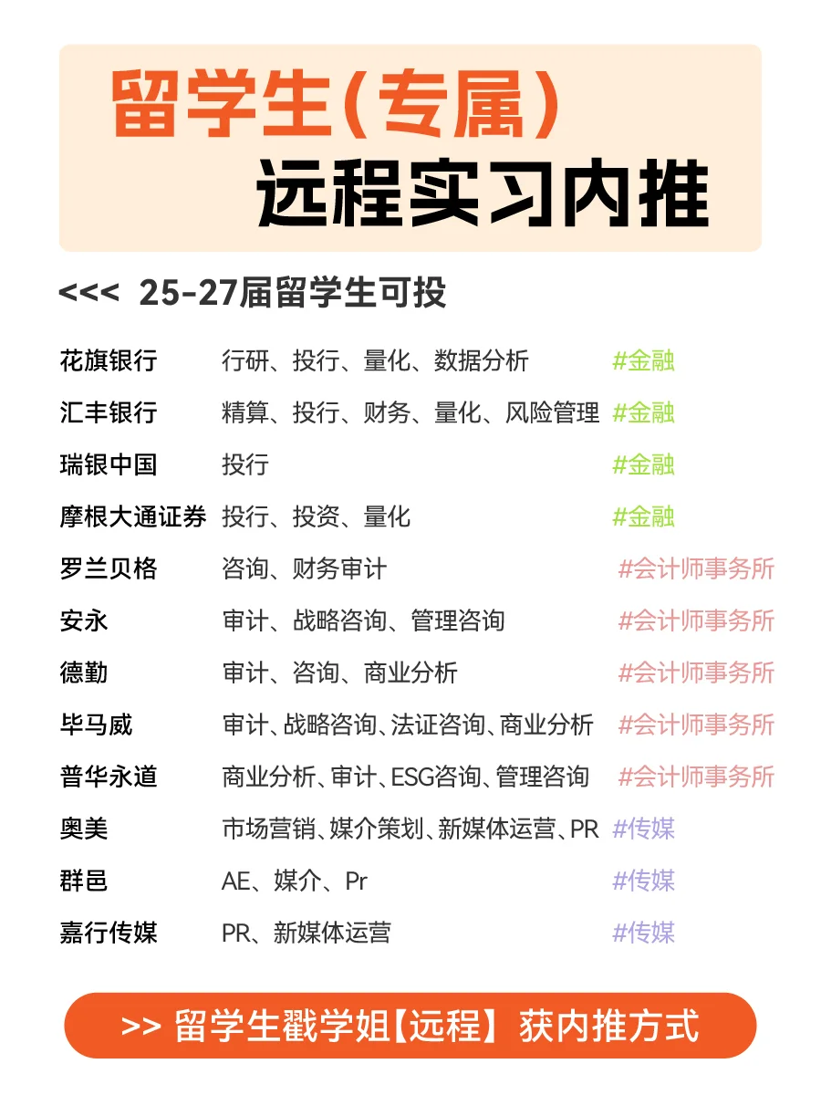 留子身在海外也可以偷偷卷大厂实习❗可内推