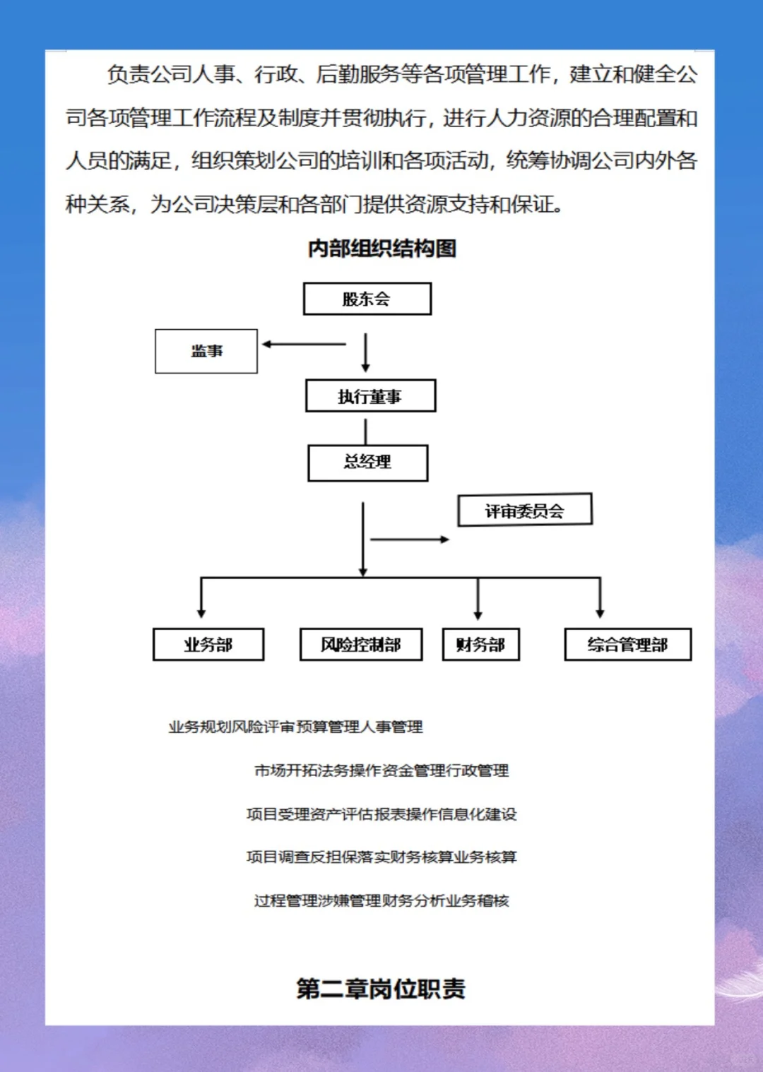 🔥公司组织架构及岗位设置