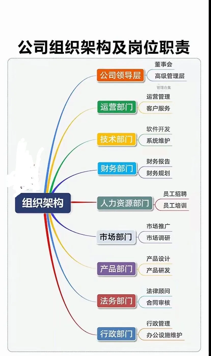 公司的组织架构和重要岗位职责！