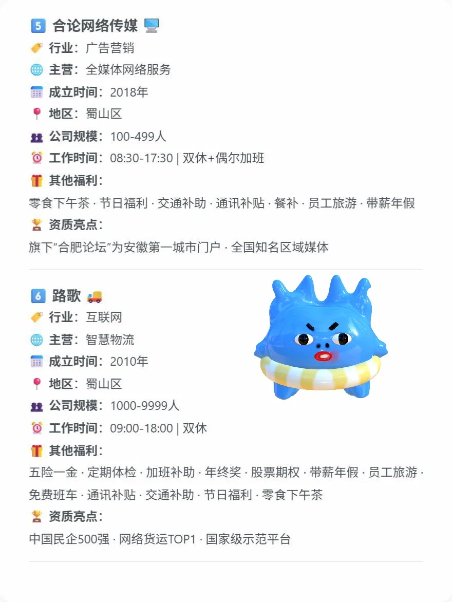 合肥双休上市公司合集🌈