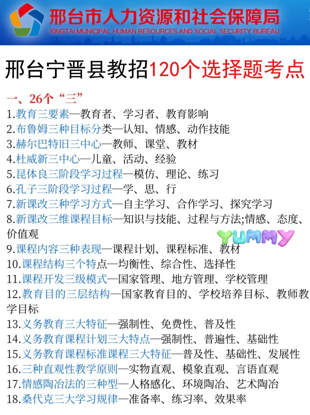 裸考提醒！7.19邢台宁晋教招极简背诵，3h足矣