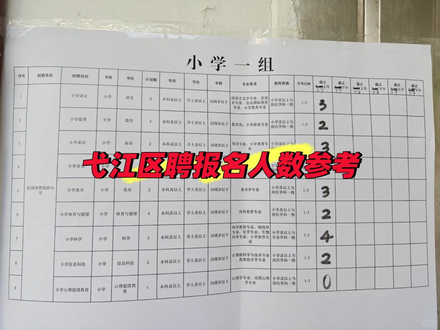 芜湖弋江区区聘报名现场
