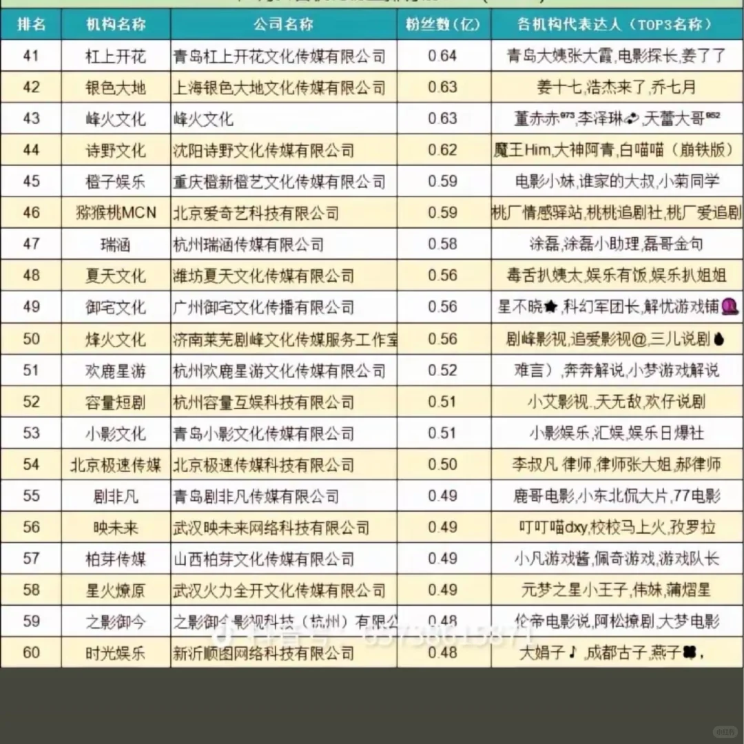 比较成型的公司