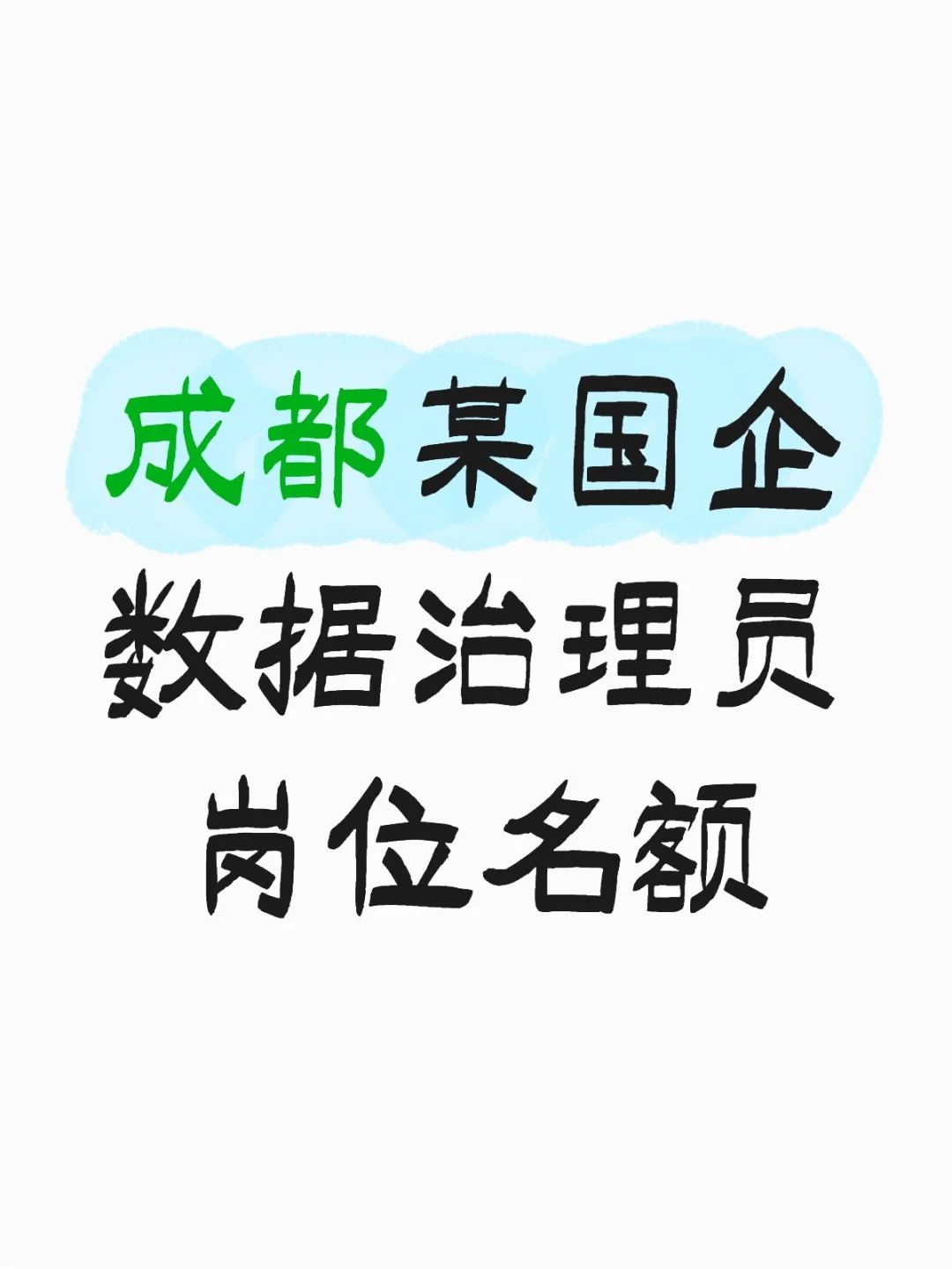 成都某国企数据治理员岗位名额