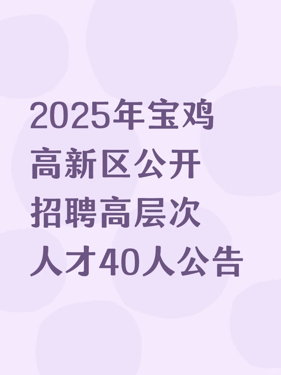 2025年宝鸡高新区公开招聘高层次人才40人
