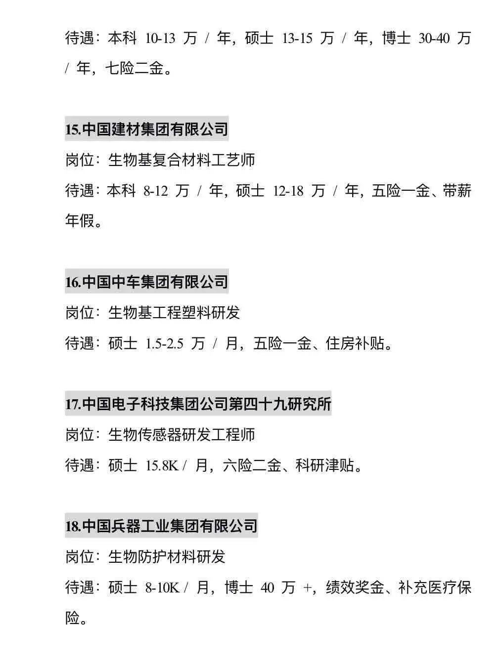 来咯来咯，生物类专业可以投央企！