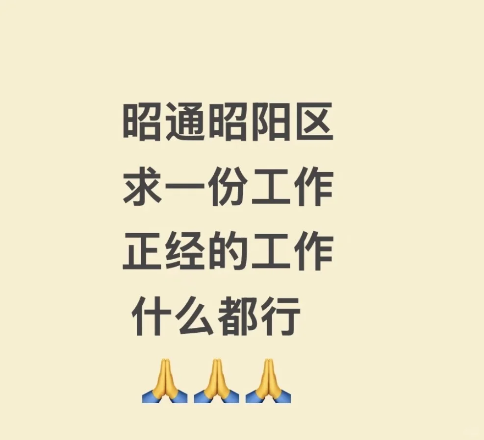 昭阳区求一份工作