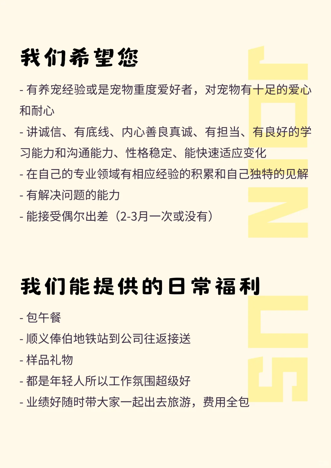 北京宠物公司招人啦～午餐全包，带薪撸猫！