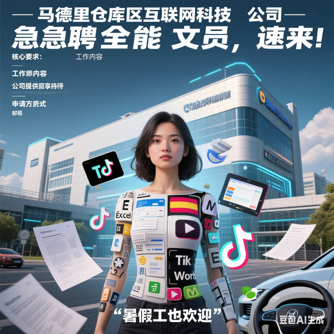 马德里科技公司急聘全能文员，暑假工也欢迎