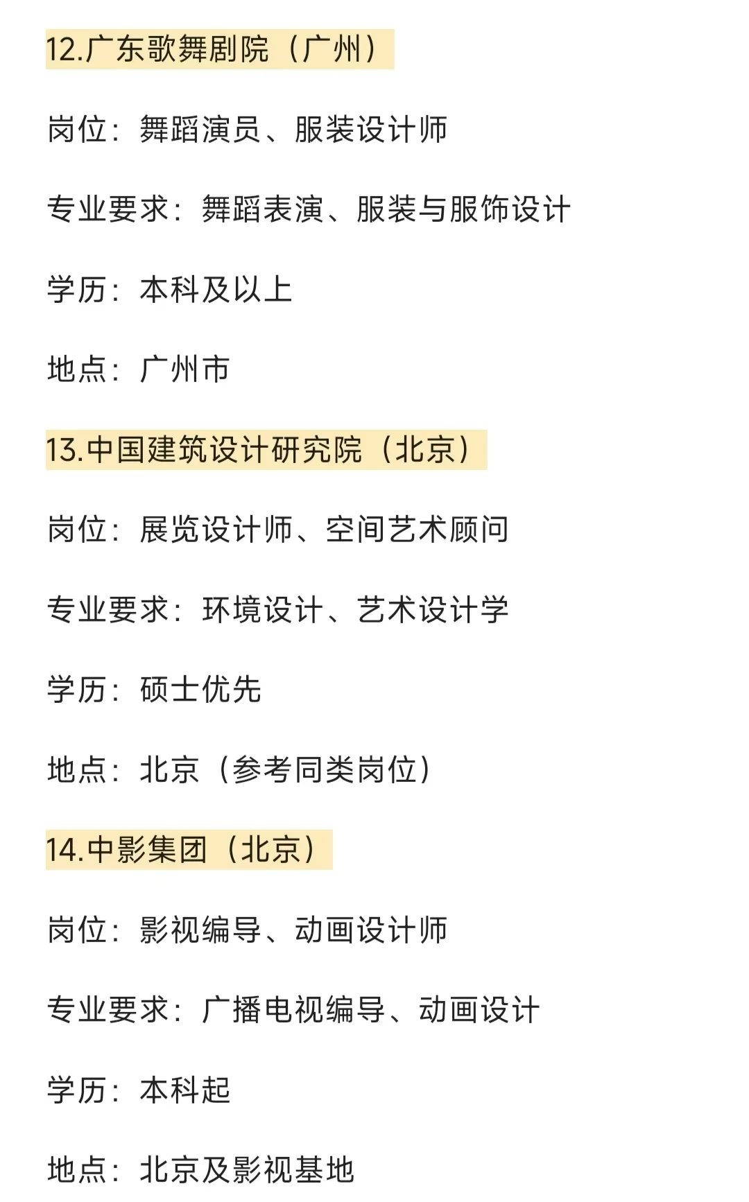 7.14 央国企秋招开了，捞很多艺术类应届生!