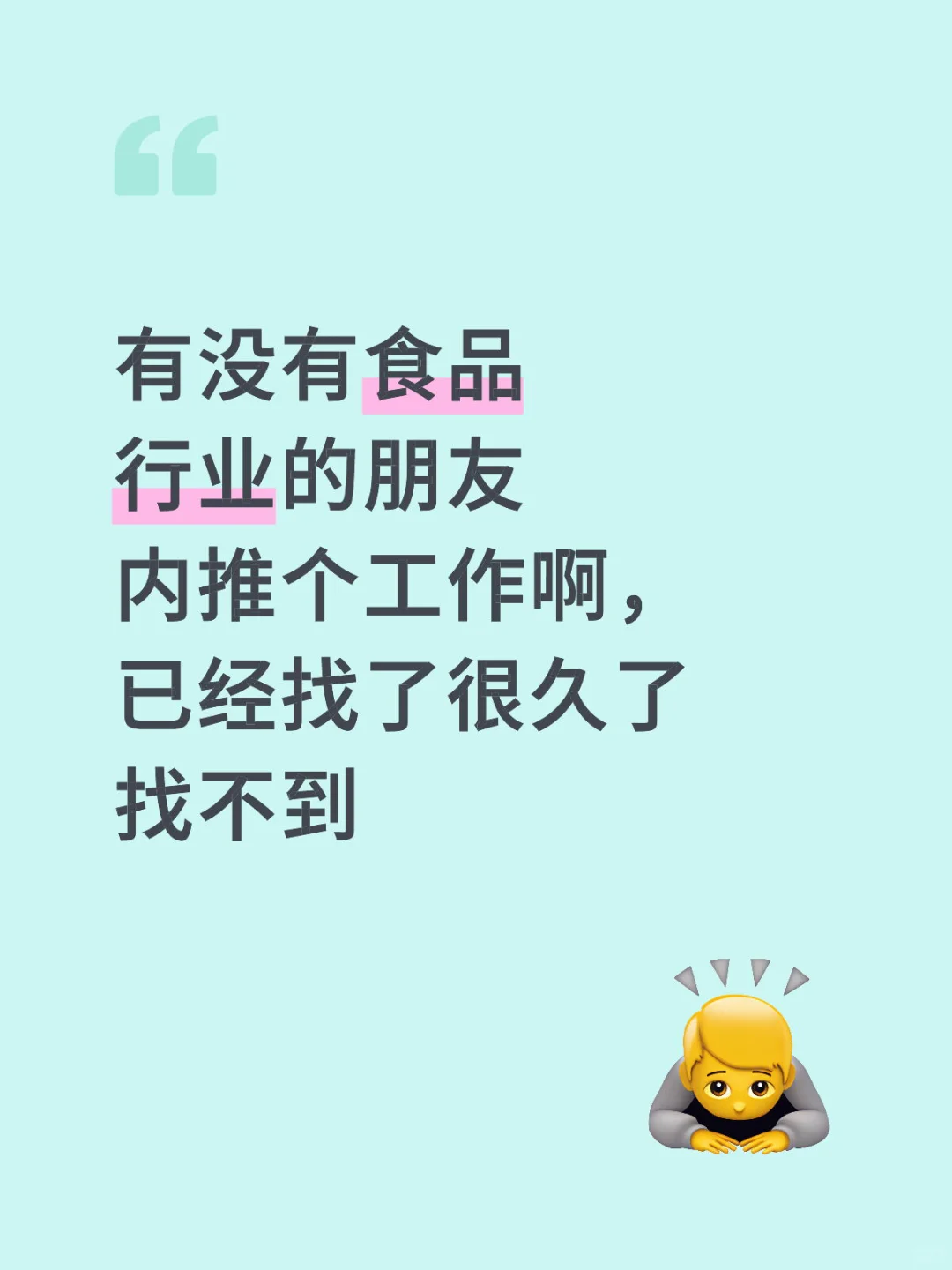 食品毕业生，找工作