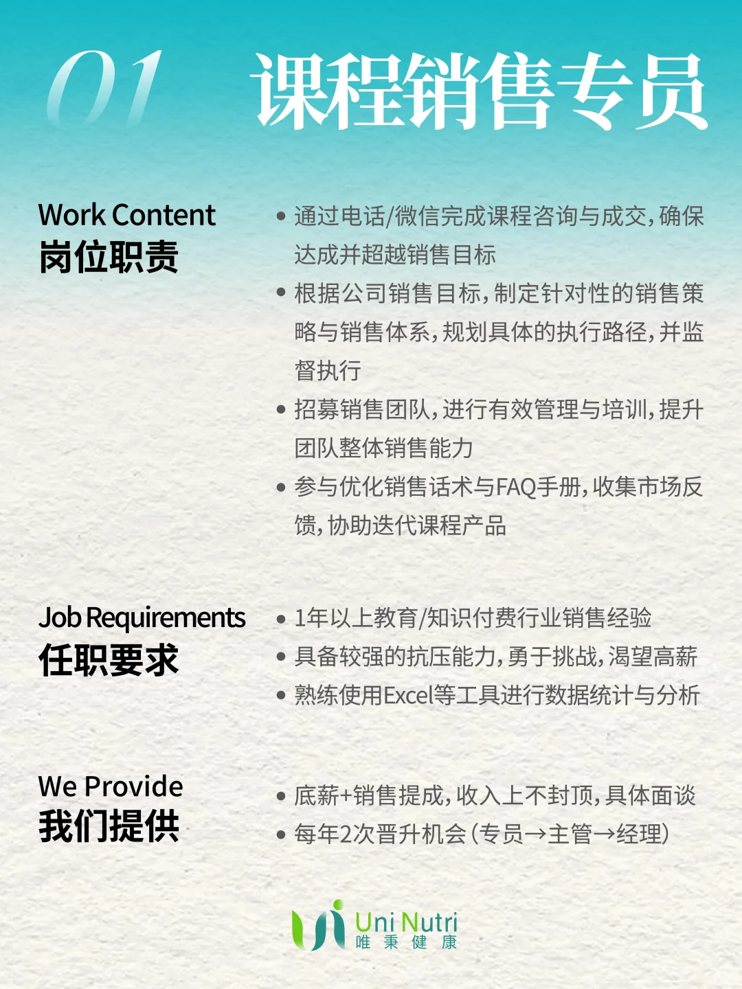 招聘启事｜唯秉健康2025最新岗位需求