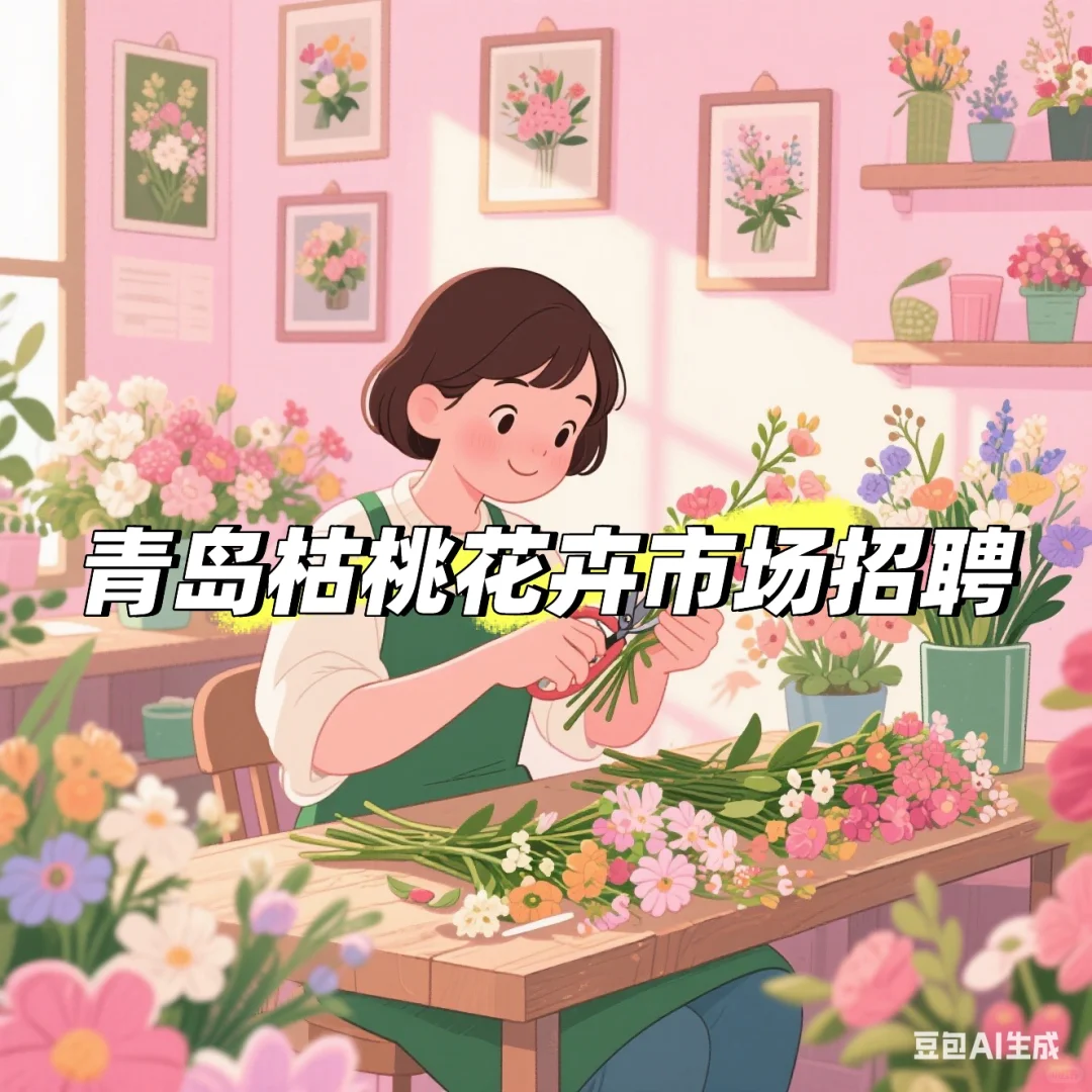 招聘花艺师，长期稳定，地址青岛崂山