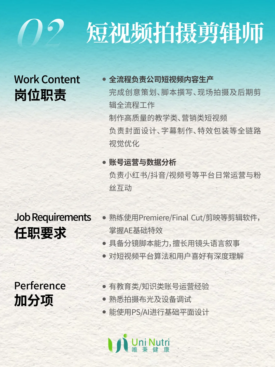 招聘启事｜唯秉健康2025最新岗位需求