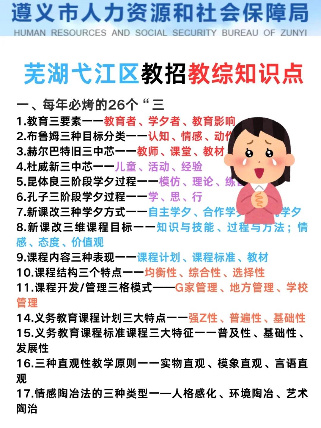 25参加弋江区教招进度为0的同学熬夜背吧！