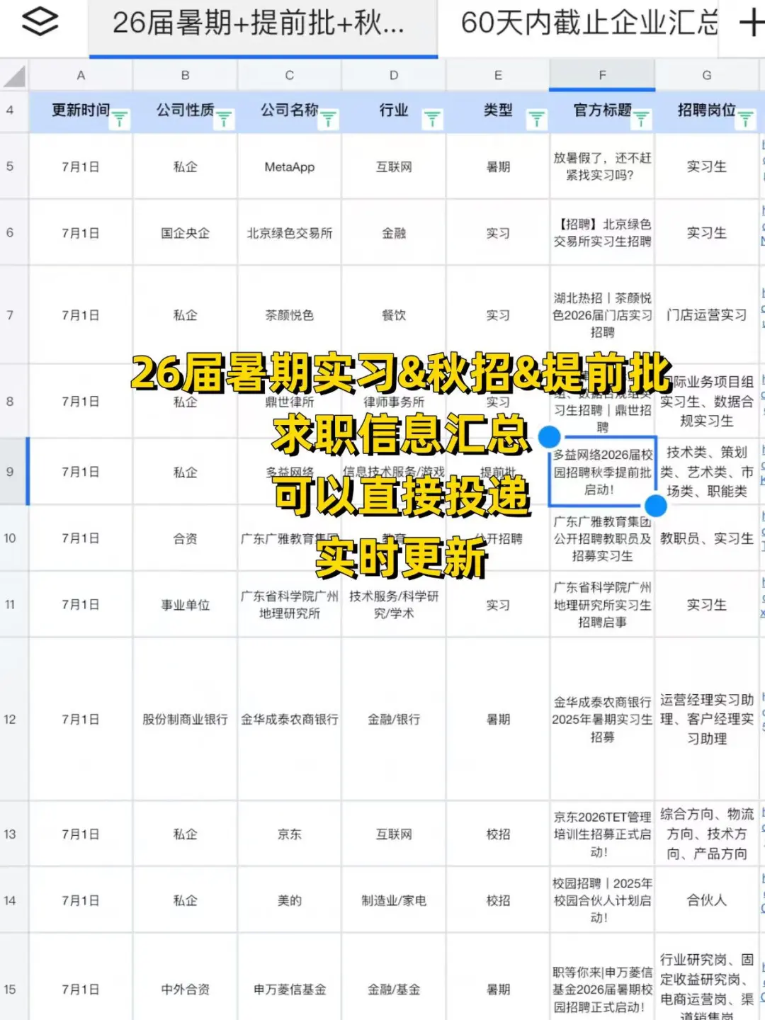 7.2 今天又突然新开了好多秋招！！！