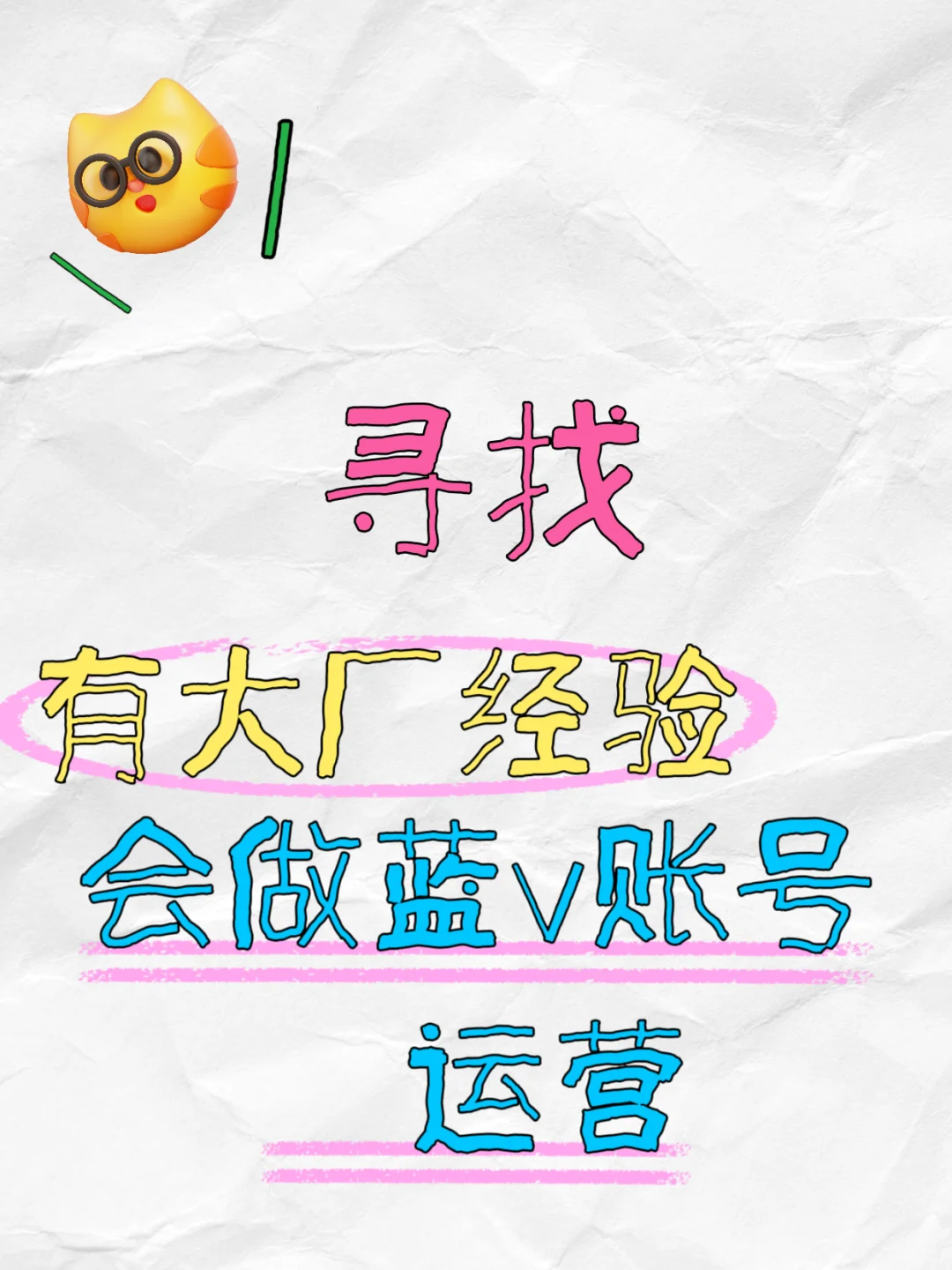需要一个运营