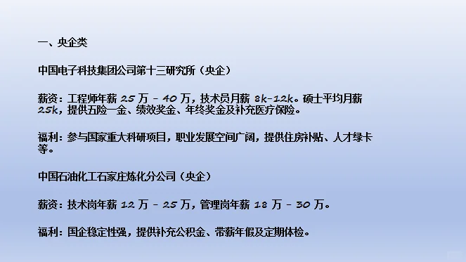 河北待遇前10央国企