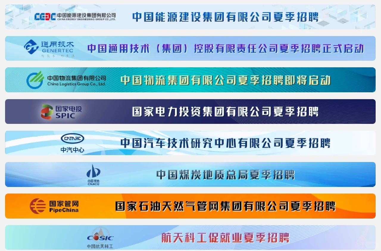 央企应届夏季招聘🙌|名单见图2-4