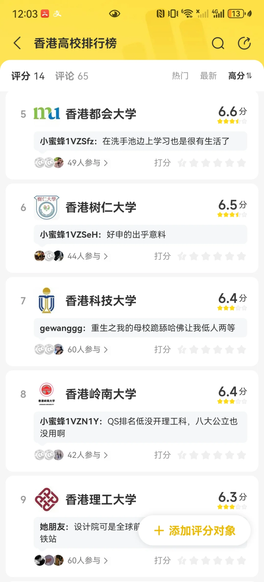 2024香港高校真实体验榜