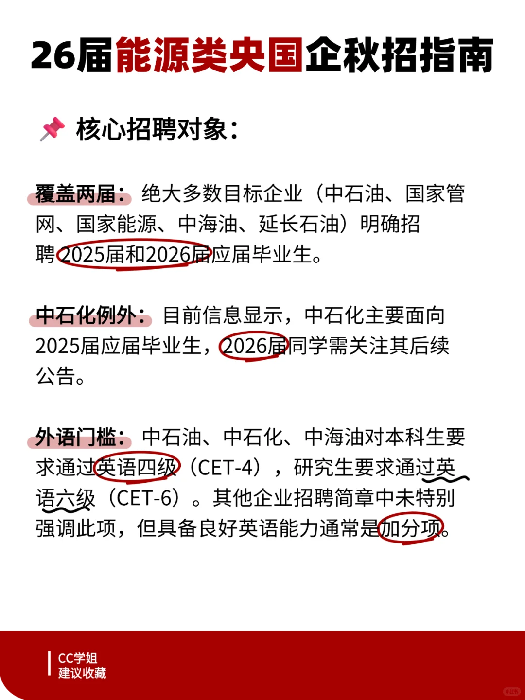26届能源央国企秋招指南
