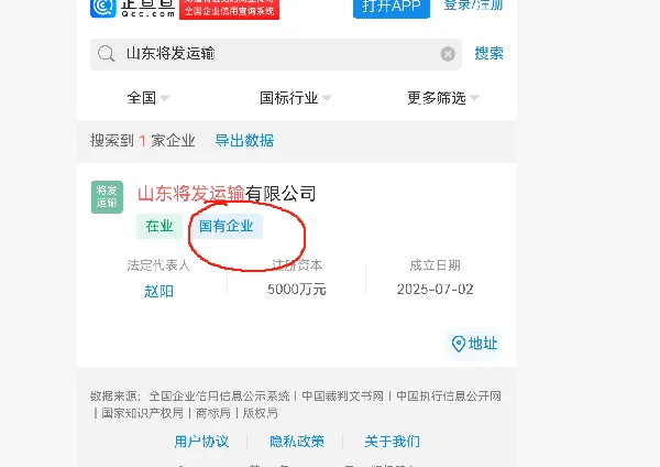 山东将发运输有限公司