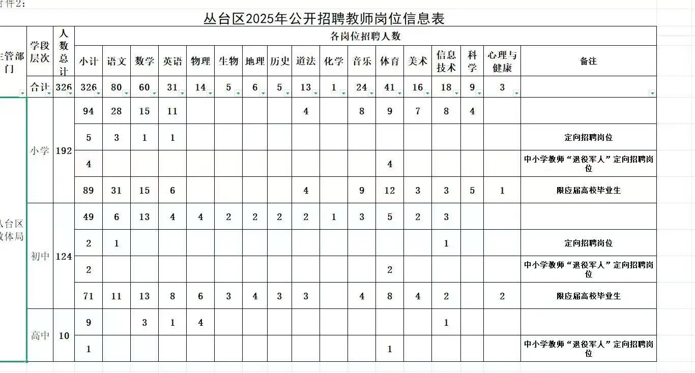 丛台2025教师招聘招聘公告（326）