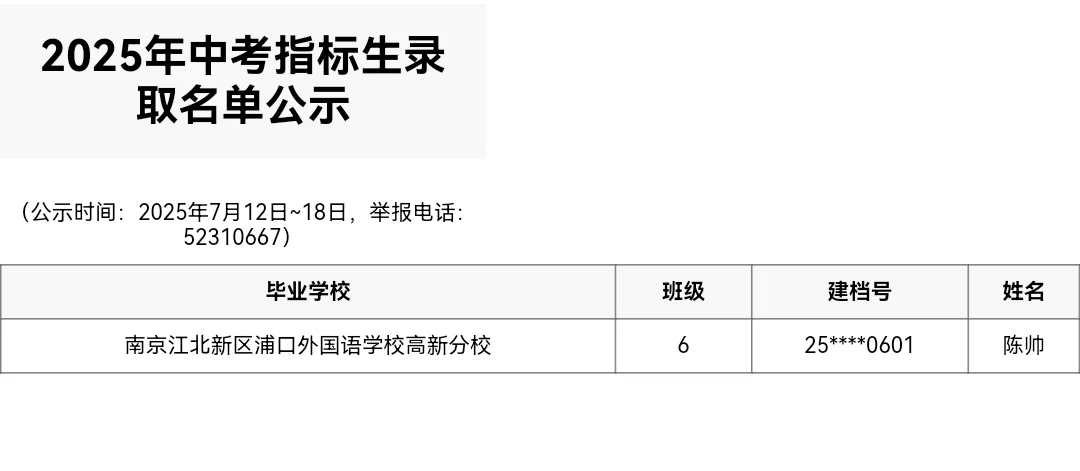2025大厂高级中学指标生录取名单出炉！