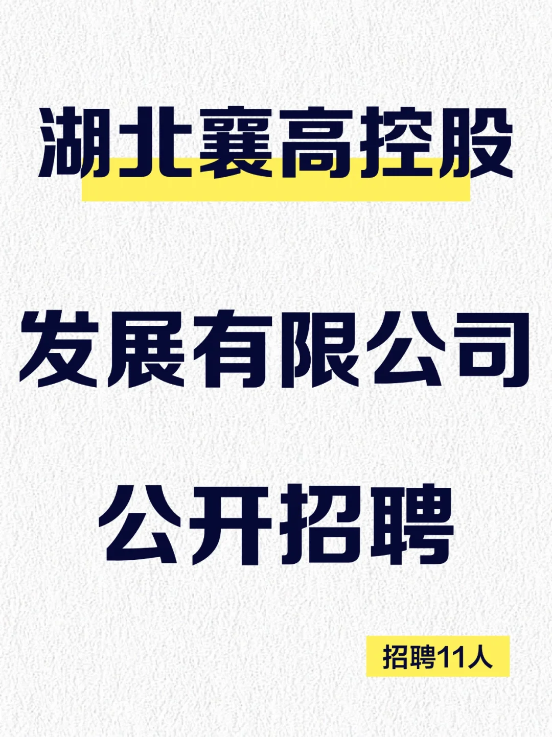 湖北襄高控股发展有限公司2025年度公开招聘