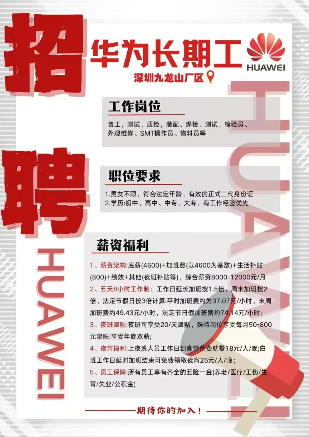 看这里，华为招人，快来！