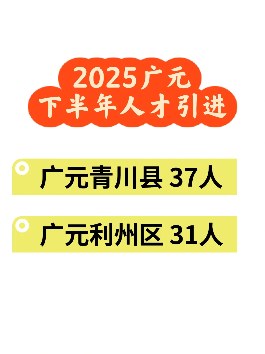 2025下半年广元人才引进68人
