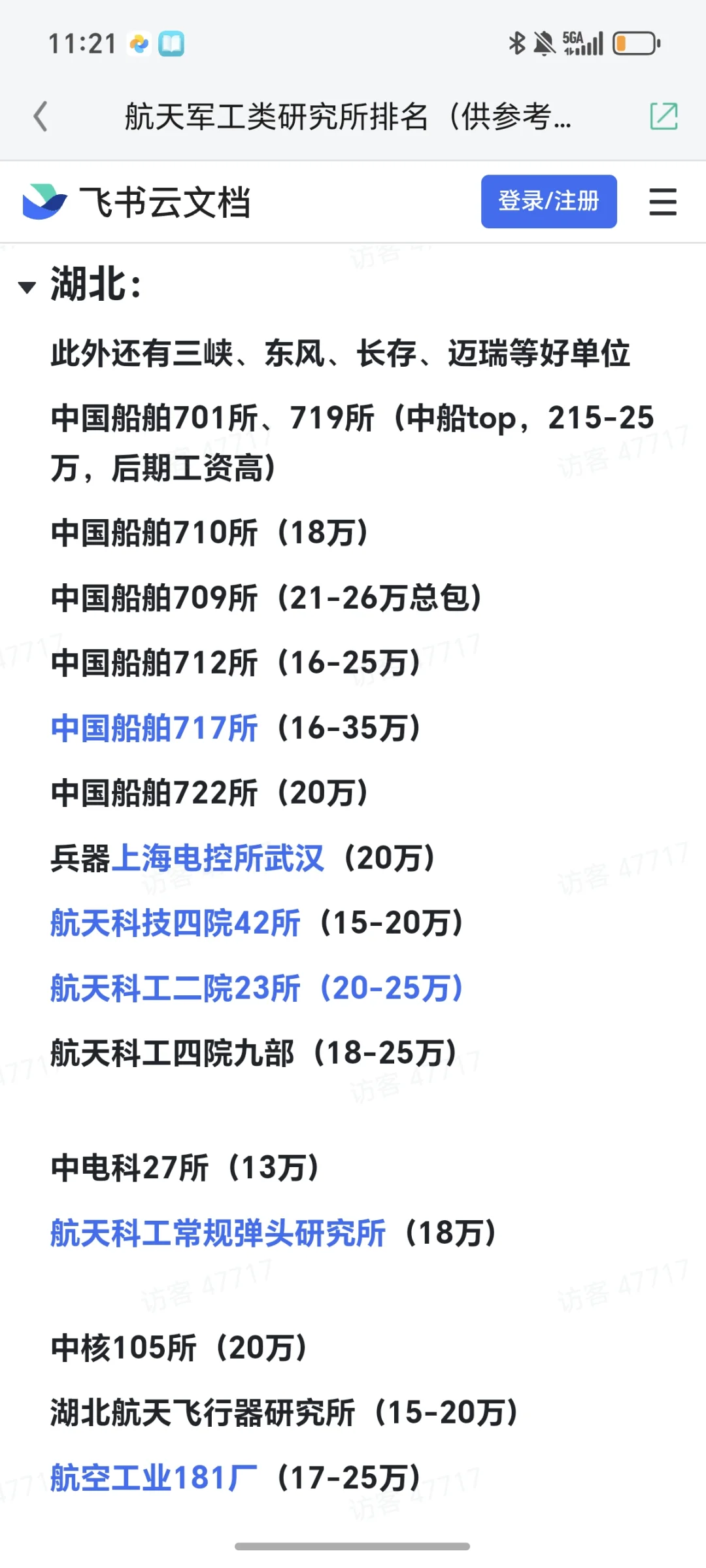 航天军工类研究所排名