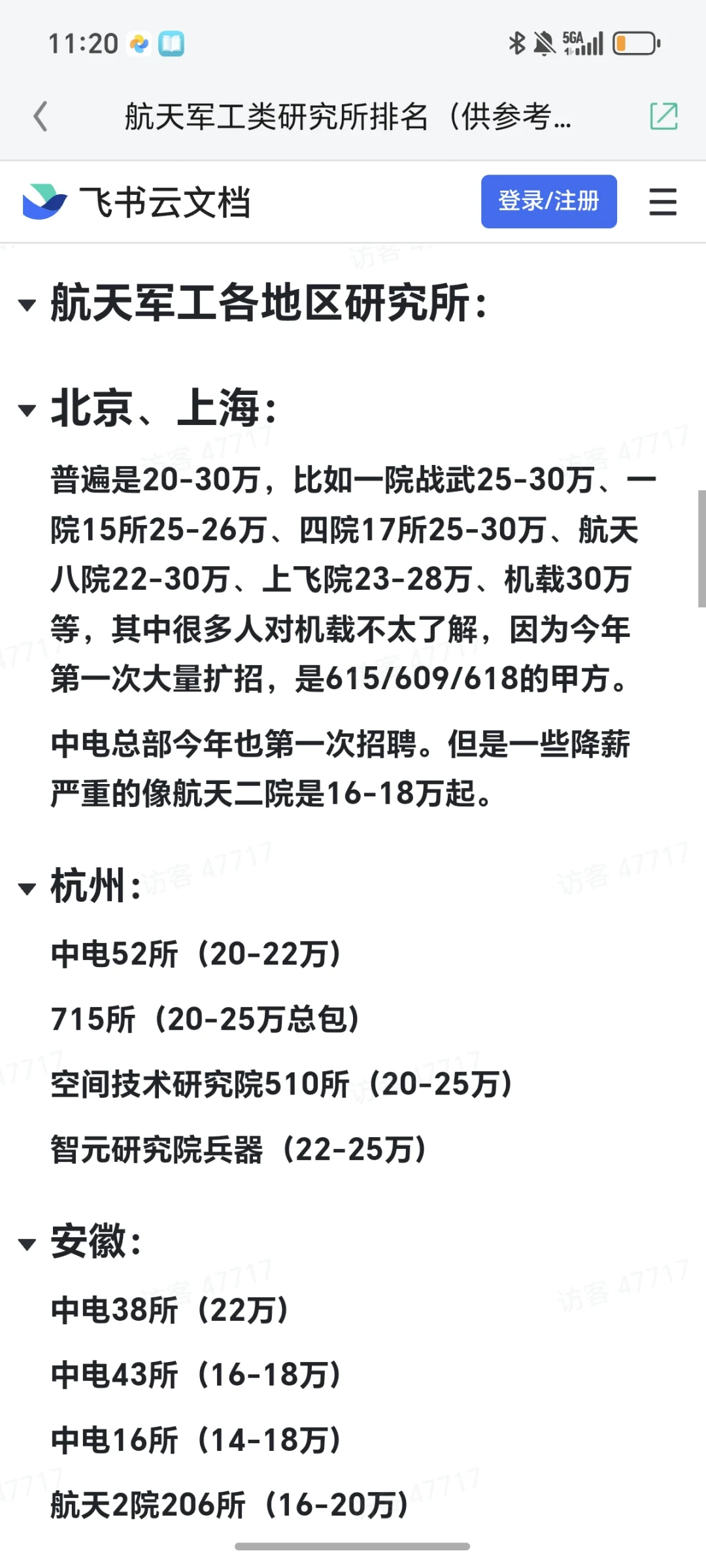 航天军工类研究所排名