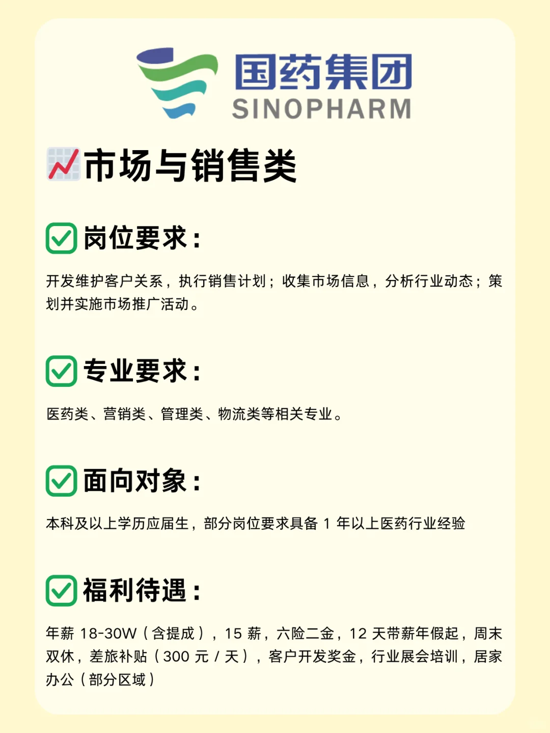 国药集团大量捞人啦！岗位超多，往届可投！