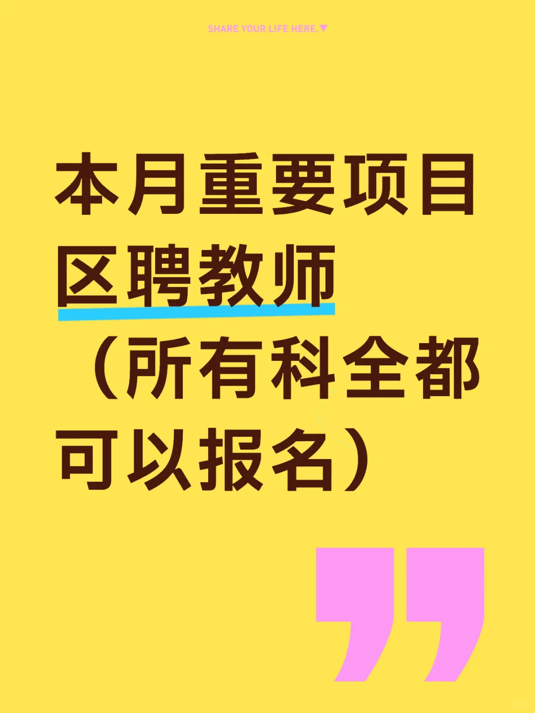 区聘教师（所有科全可以报名）