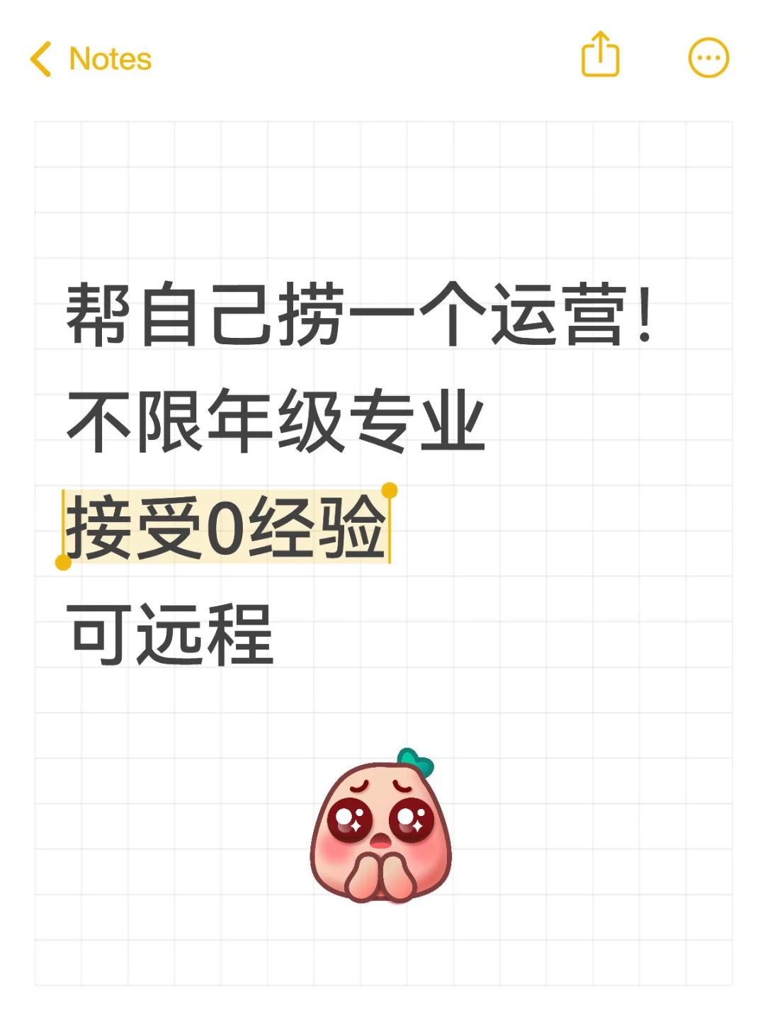 帮我自己捞运营啦！可远程
