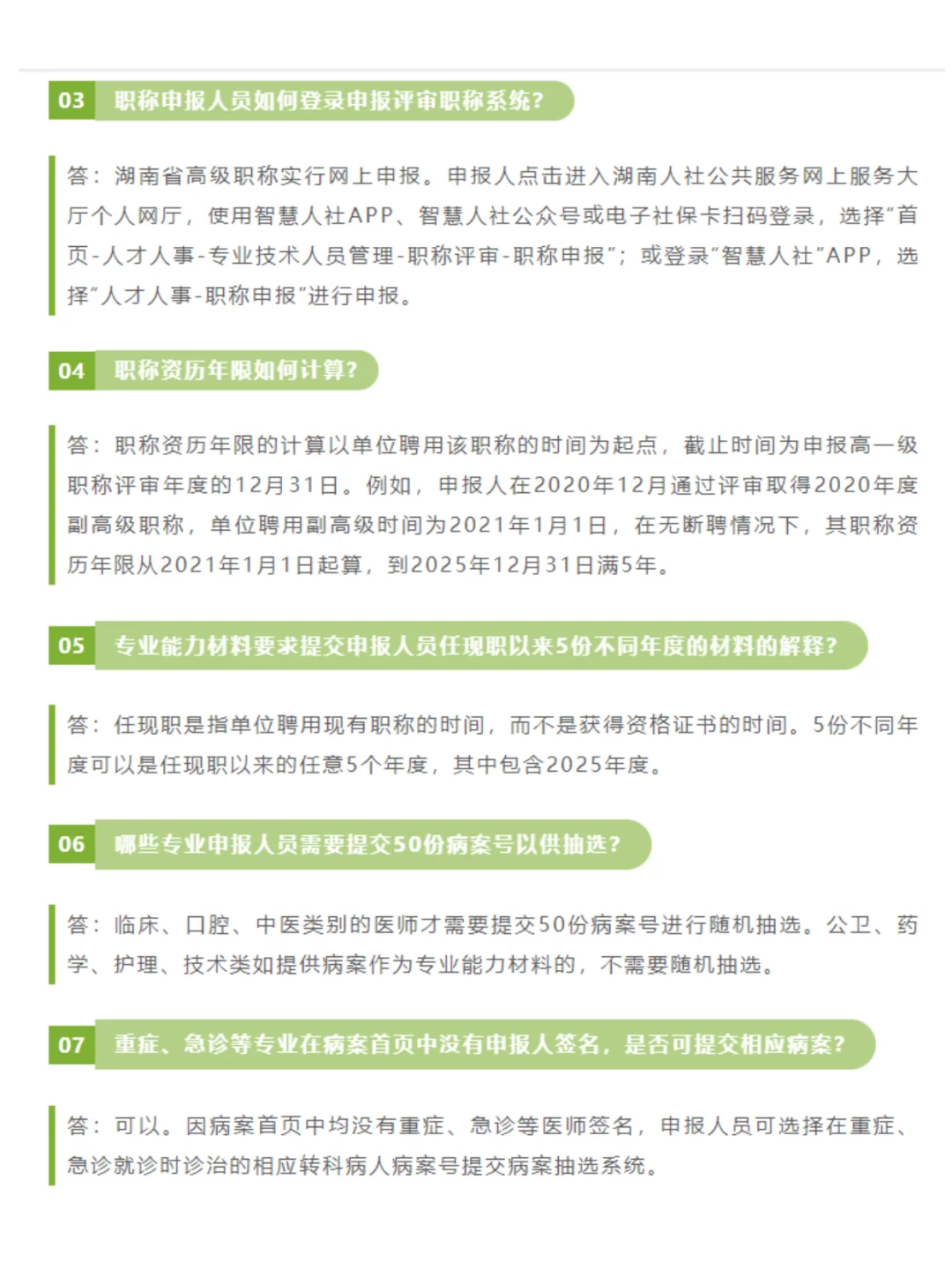 湖南省卫生高级职称评审热点问题解答