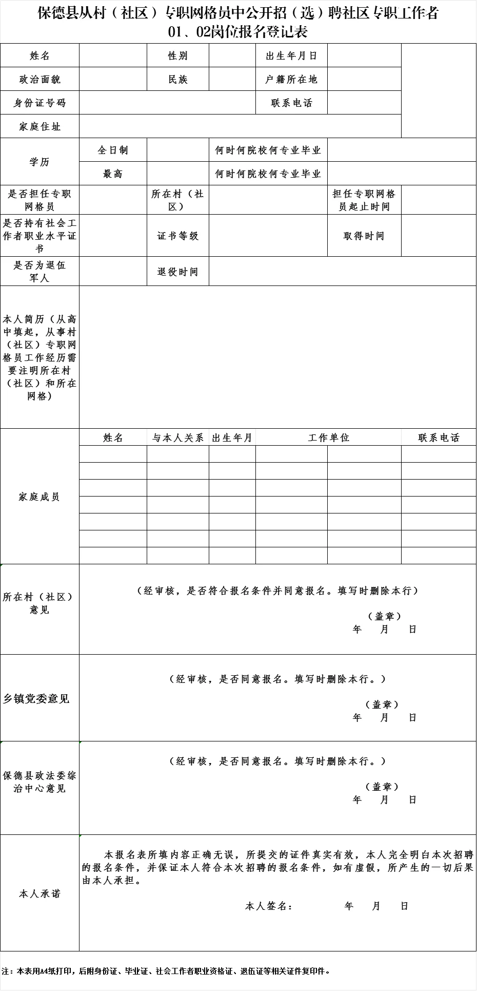 保德县2025年招（选）聘社区专职工作者公告