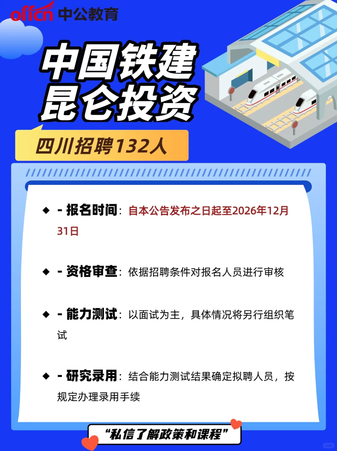 中国铁建昆仑投资四川招聘132人
