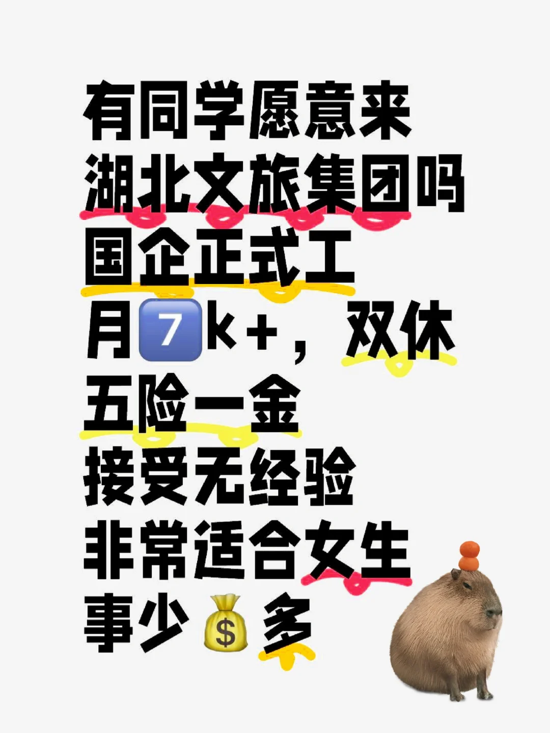 湖北文旅缺正式工！接受无经验，要求放宽了