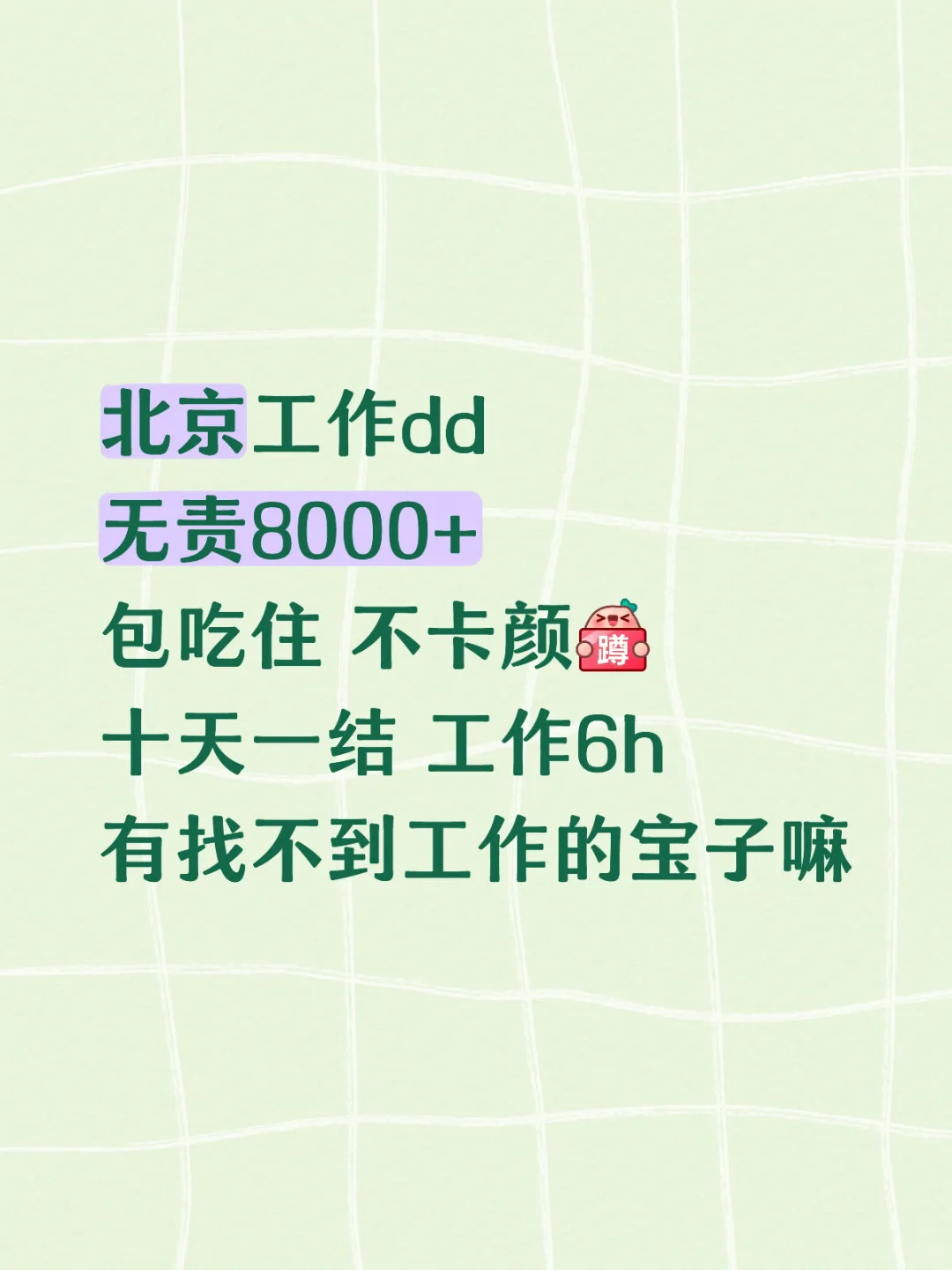 北京有一起工作的宝子嘛