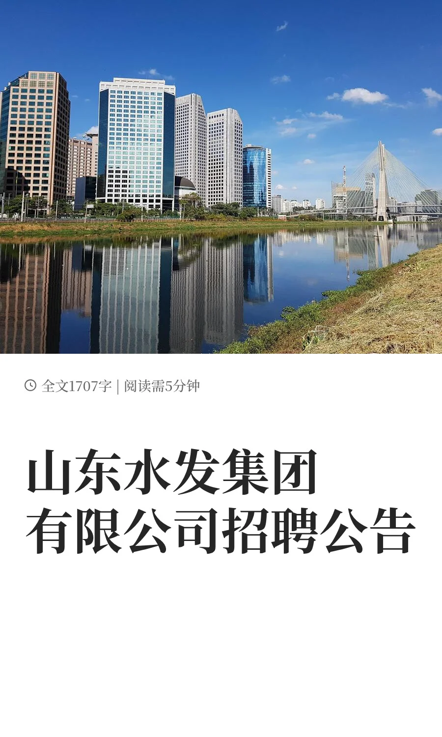 山东水发集团有限公司招聘公告