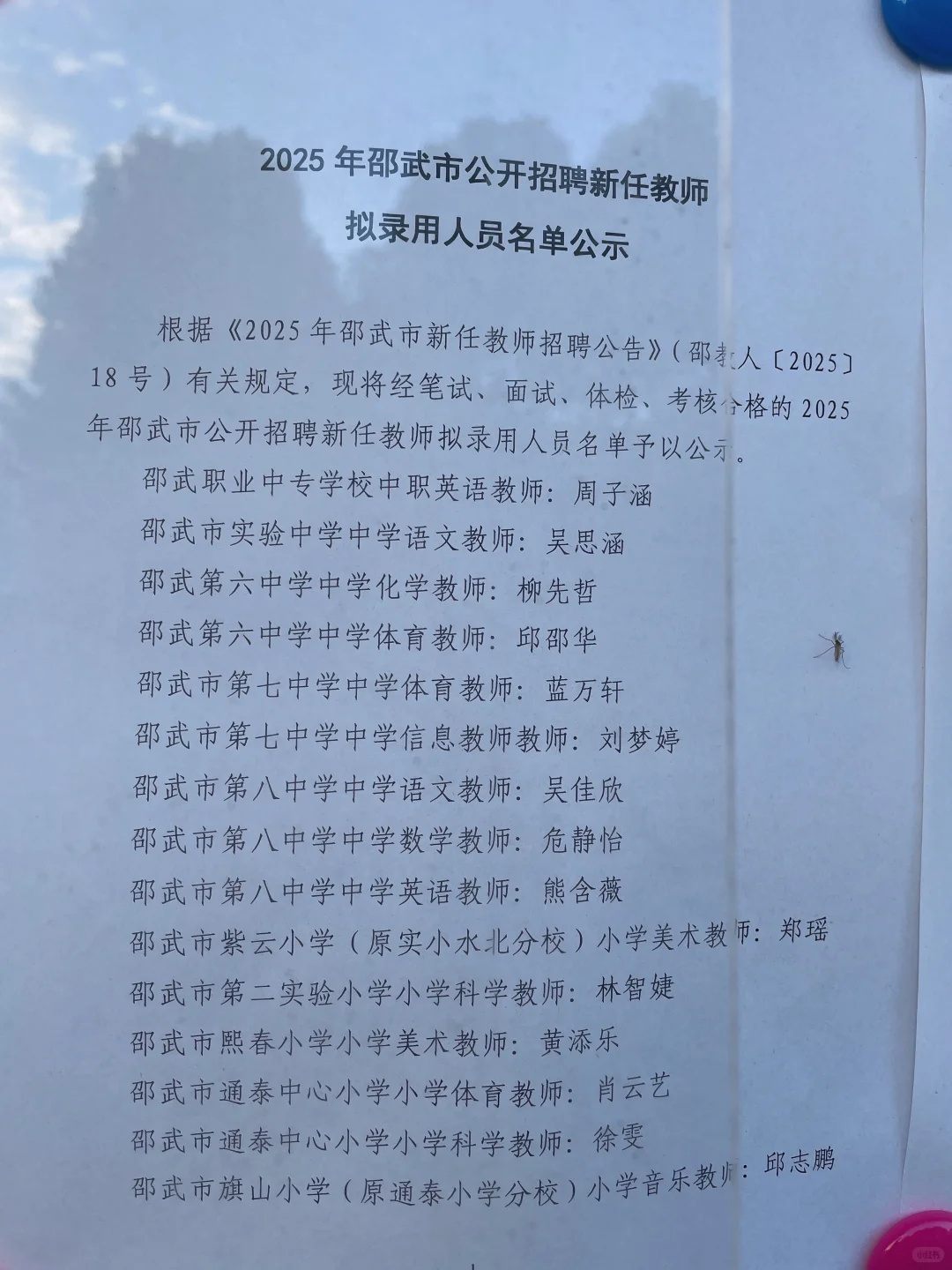 2025年福建省邵武市“人才 校园行”公示