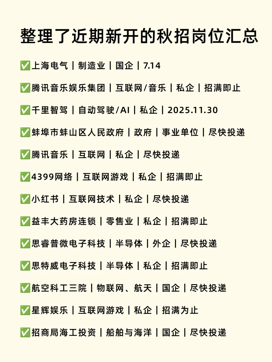 宝子们一定要投的央国企秋招来了‼️