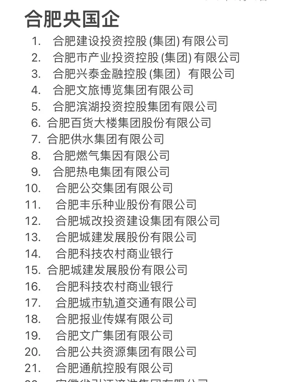 秋招一定要去的央国企——合肥篇